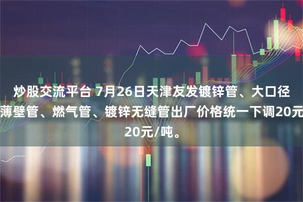 炒股交流平台 7月26日天津友发镀锌管、大口径管、薄壁管、燃气管、镀锌无缝管出厂价格统一下调20元/吨。
